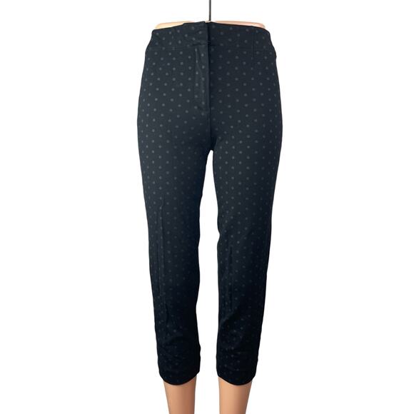 Ann Taylor Women's Black Polka Dot Mid Rise Skinny Cropped Trousers Pants Sz 00P - Picture 1 of 5